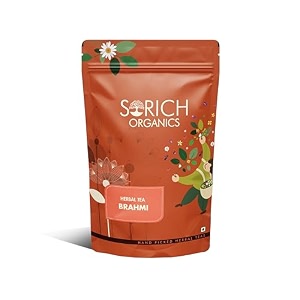 sorich organics brahmi leaf herbal tea - 100 gm -stress and anxiety relieving calming tea for immunity booster