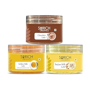 sorich organics choclate badam milk golden latte jars  perfect summer drink  instant refreshing drink  - 50 g