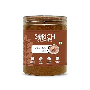 sorich organics chocolate latte powder 125g  instant cocoa powder premix  chocolate latte powder for milk  instant refreshing drink  brew hot or cold  organic amp natural