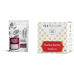 sorich organics premium california dried blueberry and cranberry fusion 150 gm amp tea treasure pure rooibos tea 10 pyramid tea bags