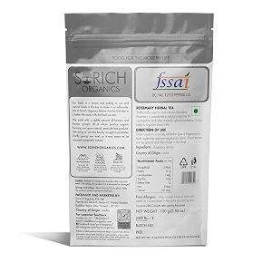 sorich organics sun dried rosemary leaves 100g - natural herb for hair growth water scalp rinse tea  seasoning food soups salads garnishing