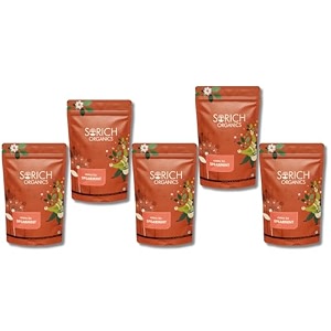 sorich organics spearmint green tea -100 gramcaffeine free mint tea helps in digestion hormonal balance pcospcod weight management amp reduces facial hair  pack of 5