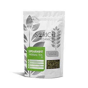 sorich organics spearmint herbal tea - 50 gram helps pcos pcod relief hormonal balance weight management reduce facial hair amp digestion caffeine free mint infusion