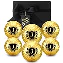 Sosation 6 Pack Gold Custom Initial Golf Ball Gift Set with Gift Box