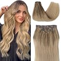 SOSEXY Hair Extensions Real Human Hair Clip