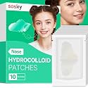 Sosky Patches for Nose Overnight Acne Pore Strips Hydrocolloid Nose Patches Helps Control Oil, Targets Pimples &amp; Blemishes, Clear Skin 10 Count