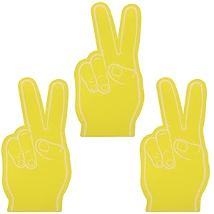 sosoport kids toys 3pcs foam hands giant foam fingers hand peace sign finger hands foam fingers 18 inch giant eva foam hand gloves cheerleading foam hand props yellow girl toys