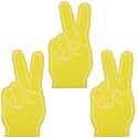 Sosoport Kids Toys 3pcs Foam Hands, Giant Foam Fingers Hand, Peace Sign Finger Hands, Foam Fingers 18 Inch, Giant Eva Foam Hand Gloves, Cheerleading Foam Hand Props （Yellow） Girl Toys