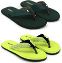 SOSU 2 Pairs |EVA | Premiun| Comfort| All Seasons| Trendy| Slippers - (Pack of 2) Men Slippers (Multicolor , 10)