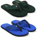 SOSU 2 Pairs |EVA | Premiun| Comfort| All Seasons| Trendy| Slippers - (Pack of 2) Men Slippers (Multicolor , 10)