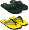 SOSU 2 Pairs |EVA | Premiun| Comfort| All Seasons| Trendy| Slippers - (Pack of 2) Men Slippers (Multicolor , 6)
