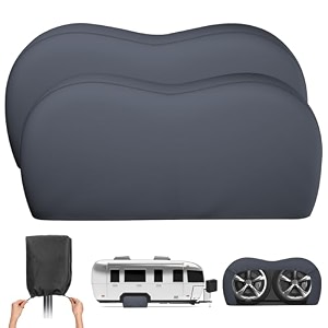 rv tire covers trailer tire covers dual axle wheel cover 2 pack fits 3034-3234 diameter tires waterproof anti-uv 420d oxford tire cover for rvtrucktrailer gray