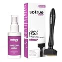 Sotrue Derma Stamp with Sanitizer for Hair Growth | Titanium Coated Adjustable Needles 0.25mm to 3mm | 140 Microneedling Stamp for Skin Repair, Face, Hair &amp; Beard Growth | Reduces Acne Scars | Safe &amp; Effective To Use