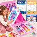 Soucolor 283Pcs Art Supplies for Girls Gift Drawing & Coloring Set Pink