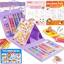 Soucolor 283Pcs Art Supplies for Girls Gift Drawing & Coloring Set Purple