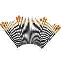 Soucolor 40-Pc Round Tip Paint Brushes, Acrylic Oil Watercolor, Black