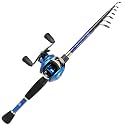 Sougayilang Baitcaster Combo Fishing Rod and Reel Full Set, Ultra Light Baitcasting Fishing Reel for Travel Saltwater Freshwater and Beginner-Blue-1.8m with Right Hand Reel