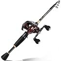 Sougayilang Baitcaster Combo Fishing Rod and Reel Full Set, Ultra Light Baitcasting Fishing Reel for Travel Saltwater Freshwater and Beginner-Blue-1.8m with Right Hand Reel