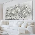 SOUGUAN Large Oil Painting Flowers Wall Art Plant Wall Decor Pictures for Bedroom White Flower Canvas Wall Decorations Artwork for Living Room Dinning Room Home Office 30 x 60 Inch