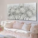 SOUGUAN Plant Wall Paintings White Floral Canvas Wall Art for Living Room Hand Painted Artwork Poster Botanical Picture Wall Decor for Home Office Decor 24x48 Inch