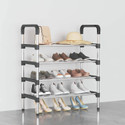 SOUKIO Space-Saving 4-Tier Metal Open Shoe RackHome