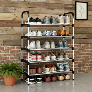 SOUKIO Space-Saving 5-Tier Metal Open Shoe RackHome