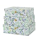 Soul & Lane - Floral Boxes with Gold Hardware, Set of 3, Midnight Garden
