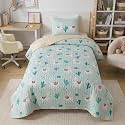 Soul & Lane - Llama Quilt Set, Kids Cactus Bedding, Twin with 1 Sham