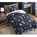 Soul &amp; Lane - Outer Space Quilt Set, Galaxy Bedding, Twin with 1 Sham