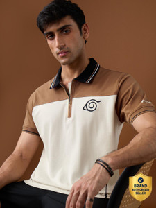 The Souled Store Colorblock Men Polo Neck