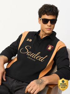 The Souled Store Colorblock Men Polo Neck