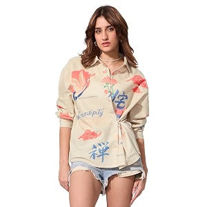The Souled Store Cotton Linen Shirt Unbound