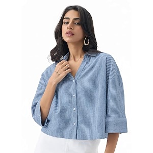 The Souled Store Cotton Linen Shirt Women