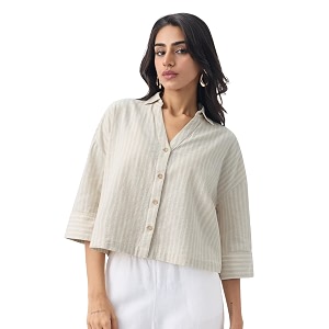 The Souled Store Cotton Linen Shirt Women