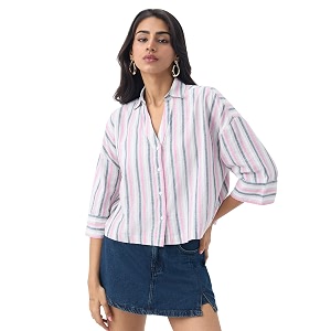 The Souled Store Cotton Linen Shirt Women