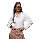 The Souled Store Cropped Shirt Ivory Women