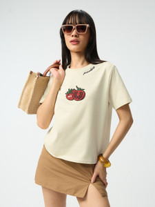 The Souled Store Embroidered Women Round Neck