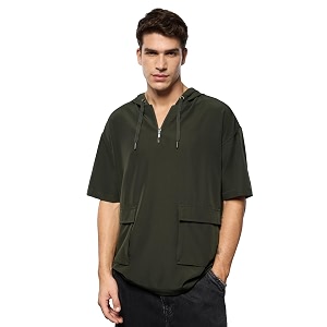 The Souled Store Hooded T-Shirt Olive Men