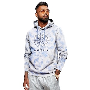 the souled store men wanderlust multicolored printed hoodies