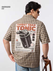 The Souled Store Men Checkered Graphic Print