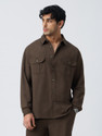 The Souled Store Men Solid Casual Brown