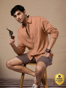 The Souled Store Men Solid Casual Orange