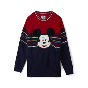 the souled store official disney mickey mouse boys red and navy long sleeve round neck sweaters boys knit sweaters for kids39 children39s pullover cable cardigan wool printed winter wear comfortable