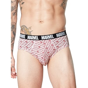 the souled storeofficial marvel logo pattern mens and boys briefs  regular fit graphic printed 95 micromodal and 5 lycra white men briefs underwear