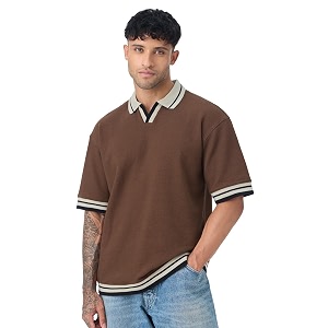 The Souled Store Oversized Polo Russet Men
