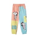 The Souled Store Peanuts: Happy Belle Girls Drawstringed Multicolour Graphic Printed Regular Fit Cotton Joggers (2-8 Yrs)