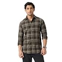 The Souled Store Plaid Shirt Sepia Men