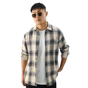 The Souled Store Plaid Waffle Black Men