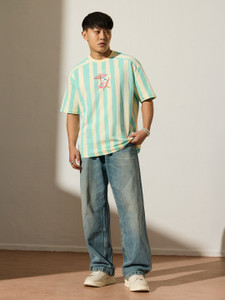 The Souled Store Striped Men Round Neck