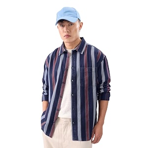 The Souled Store Stripes Blue Rust Red